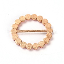 フラットラウンドアロイバックル  ラインストーン付き  ライトゴールド  ライトシャム  42x4mm  内径：31mm&nbsp;JEWB-WH0014-08B