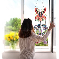 DIY ダイヤモンド ペインティング バタフライ サンキャッチャー ウィンドチャイム キット  窓や家の庭の装飾に  蝶  730x190mm&nbsp;PW-WG14800-01