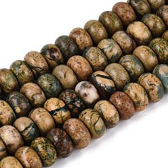 天然のバーダイト石ビーズ連売り  ロンデル  スムーズ  7.5~8.5x4~5.5mm  穴：0.9~1mm  約75~94個/連  14.76~15.35インチ（37.5~39cm）&nbsp;G-N367-02A-11
