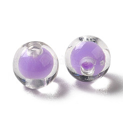 透明なアクリルビーズ  二層ビーズ  ラウンド  ライラック  7.5x7mm  穴：2mm  約416個/100g&nbsp;LS-OACR-Z006-02C