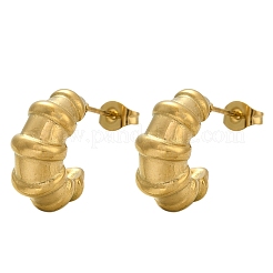 304ステンレススチールスタッドピアス  クロワッサン  イオンプレーティング（ip）  18KGP本金メッキ  17x7.5mm&nbsp;EJEW-S272-02G
