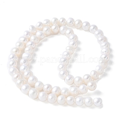天然養殖淡水パールビーズ連売り  グレード5a++  ポテト  古いレース  5~6mm  穴：0.8mm  約57~58個/連  13.50~13.70インチ（34.3~34.8cm）&nbsp;PEAR-I007-07O-06A