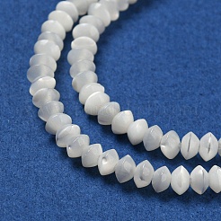 天然トロカス貝ロンデルビーズ連売り  ソーサービーズ  ホワイトスモーク  3x2mm  穴：0.5mm  約202~205個/連  15.94~16.14''（40.5~41センチメートル）&nbsp;SSHEL-H072-01B