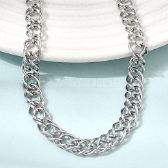 6.5mm 304ステンレススチール製ダブルリンクチェーンネックレス（男女兼用）  変色なし  ステンレス鋼色  16.46インチ（41.8cm）&nbsp;SA-CBA37BC-22P
