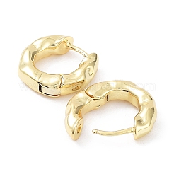 ラックメッキブラスフープピアス  カドミウムフリー＆鉛フリー  18KGP本金メッキ  17x18x5mm&nbsp;EJEW-B027-19G