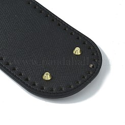オーバルpuレザー編みかぎ針編みバッグネイルボトムシェイパーパッド  合金ネイル付き  バッグボトムアクセサリー用  ブラック  22.3x10x1cm  穴：5mm&nbsp;DIY-WH0349-26LG-10