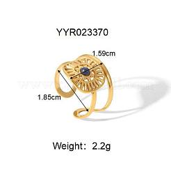 女性用304ステンレススチールカフリング  18KGP本金メッキ  オーバル  15.9mm  usサイズ8 1/2(18.5mm)&nbsp;CD9702-7