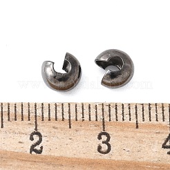 真鍮製つぶし玉カバーカシメ玉カバー  ニッケルフリー  ラウンド  ガンメタ色  直径約5mm  厚さ4mm  穴：2mm&nbsp;EC266-2NFB