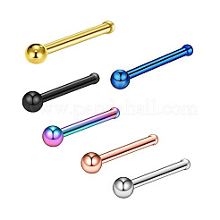 304ステンレススチールラウンドボールノーズボーンリング  ブルー  7mm  ピン：0.8mm  ヘッド：2mm&nbsp;WG2C4E4-04