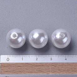 パール調アクリルビーズ  ラウンド  ホワイト  20mm  穴：2mm  約120個/500g&nbsp;PACR-20D-1-1