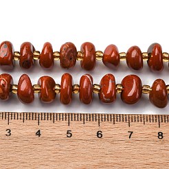 天然の赤いヒスイのビーズ連売り  別々のビーズが付いたナゲット  10x8x5mm  穴：0.8mm  約57個/連  14.96''（38センチメートル）&nbsp;LS-G-RM250109-A8