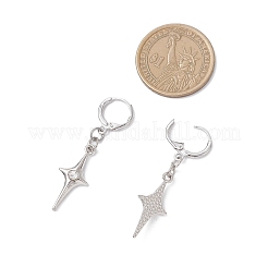 女性用スター合金ラインストーンイヤリング＆ネックレスセット  プラチナ  17.87インチ（45.4cm）  44x12mm&nbsp;SJEW-JS01359