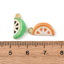 フルーツ合金エナメルペンダント  ゴールドカラー  オレンジチャーム  16x7.5x6mm  穴：1mm&nbsp;ENAM-F161-01B
