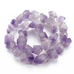 生の荒い天然アメジストビーズ連売り  ナゲット  4~21x4~16x4~16mm  穴：1.2mm  約30~53個/連  14.57~15.55インチ（37~39.5cm）&nbsp;G-N0326-028