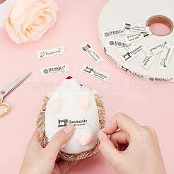 ワードプリントコットングログランリボン  小麦  5/8インチ（15mm）  100 m /ロール&nbsp;SRIB-WH0015-01