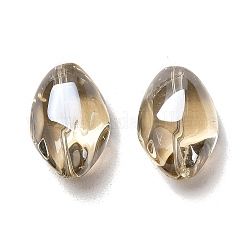 真珠光沢のあるクリスタルガラスの楕円形ビーズ  パール光沢メッキ  ダークカーキ  21x13mm  穴：1mm&nbsp;X-EGLA-F026-D02