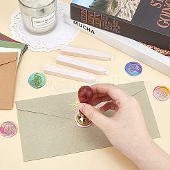 シーリングワックススティック  レトロなビンテージワックスシーリングスタンプ用  シリコンフィンガープロテクター付き  ホワイト  90x12x11.5mm&nbsp;DIY-CP0001-86-01