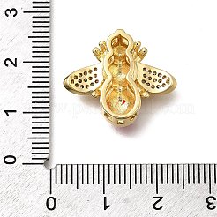 真鍮製エナメルビーズ  ミツバチ  18KGP本金メッキ  18x21.5x8.5mm  穴：12.5x2.5mm＆2.5x2.5mm&nbsp;KK-Z125-17G