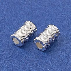 合金のスペーサービーズ  長持ちメッキ  柱の形  銀  10x5.5mm  穴：3mm&nbsp;FIND-B029-36S