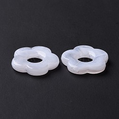 不透明なアクリルビーズ  花  ホワイト  25.5x26x4.5mm  穴：1.6mm  約240個/500g&nbsp;OACR-E014-02