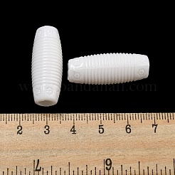 オペークアクリルヨーロピアンビーズ  大穴ビーズ  バレル  ホワイト  30.5x12mm  穴：6mm  約235個/500g&nbsp;SACR-L007-005D