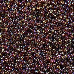 MIYUKIラウンドロカイユビーズ  日本製シードビーズ  （rr257)透明トパーズab  11/0  2x1.3mm  穴：0.8mm  約50000個/ポンド&nbsp;SEED-G007-RR0257
