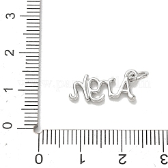 真鍮チャーム  カドミウムフリー＆鉛フリー  長持ちメッキ  言葉のチャーム  プラチナ  8.5x17x1.8mm  穴：3.5mm&nbsp;KK-E796-04C-P
