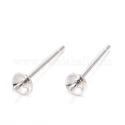 925スターリングシルバー製スタッドピアスパーツ  銀  トレイ：3mm  13mm  ピン：0.7mm&nbsp;STER-K167-027A-S-1