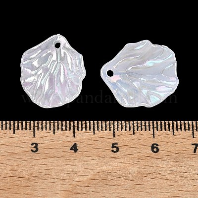 電気メッキABSプラスチックペンダント  シェルシェイプチャーム  ホワイト  20x17x5mm  穴：1.6mm&nbsp;KY-Z002-06B-1