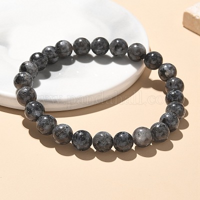 天然ラルビカイト ビーズ ストレッチ ブレスレット  ラウンド  内径：2-1/8インチ〜2-3/8インチ（5.5~6cm）  ビーズ：8mm&nbsp;BJEW-K212-B-046-1