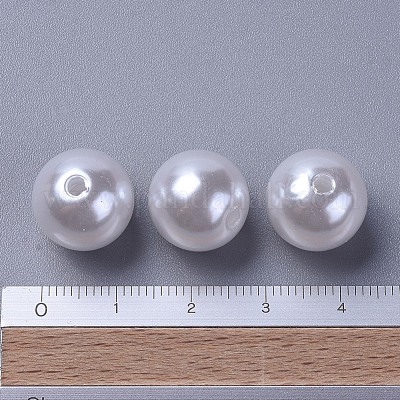 パール調アクリルビーズ  ラウンド  ホワイト  20mm  穴：2mm  約120個/500g&nbsp;PACR-20D-1-1-1