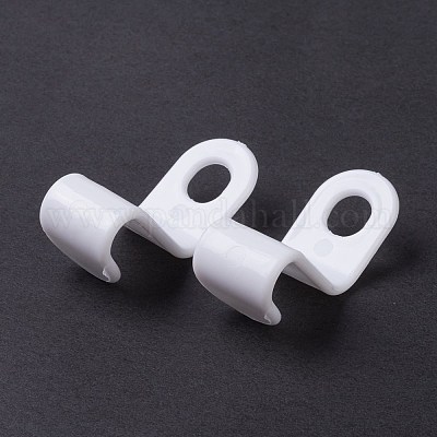 S字型多機能フック  プラスチックハンガーコネクタフック  洋服掛け用  ホワイト  41x19x30mm  穴：9.5mm&nbsp;KY-C004-01E-1