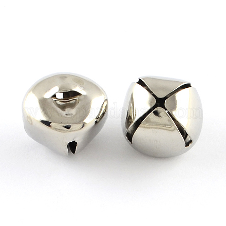 アイアン製ベルチャーム  プラチナ  13x12.5x12.5mm  穴：4.5x3mm&nbsp;IFIN-Q112-06P-1