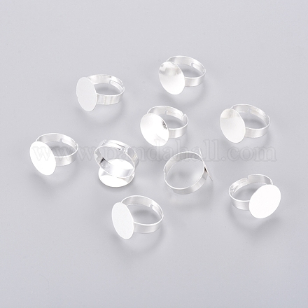 鉄のリングコンポーネント 調整可能 銀色のメッキ 内径:18mm IFIN-C046-S-1