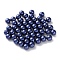 Plastic Imitation Pearl Beads, Round, Dark Blue, 8x7.5mm, Hole: 1.2mm