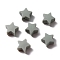 Silicone Beads, Star, Light Grey, 13x14x8mm, Hole: 2mm