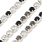 Rhinestone and Iron Cup Chain, with Spool, Greige, 2x2x2mm, about 10yard/roll