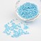 8/0 Ceylon Round Glass Seed Beads, Pale Turquoise, Size: about 3mm in diameter, hole:1mm, about 1101pcs/50g