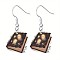 Acrylic Dangle Earrings, Platinum, Book, 33x33mm