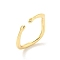 Brass Open Cuff Ring Components, with Loop, Golden, 2~2.5mm, Inner Diameter: 17mm