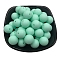Silicone Beads, Round, Aquamarine, 15mm, Hole: 2mm
