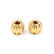 Brass Beads, Pumpkin, Rack Plating, Long-Lasting Plated, Lead Free & Cadmium Free, Golden, 3x3mm, Hole: 0.8mm