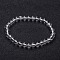 Natural Crystal Round Beaded Stretch Bracelets, Inner Diameter: 2-1/4 inch(5.6cm), beads: 6mm