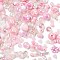 Acrylic Beads, Mixed Shapes, Pink, 7~36.5x7~36.5x5.5~36.5mm, Hole: 1.8~4.5mm, about 299Pcs/500G