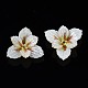 プラスチックビーズ  花  乳白色  18x19x6mm  穴：0.8mm&nbsp;KY-N015-035-2