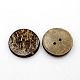 ココナッツボタン  2穴  フラットラウンド  ココナッツブラウン  25x3mm  穴：2mm&nbsp;X-COCO-I002-098-2