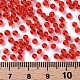 ガラスシードビーズ  トランスペアレント  ラウンド  レッド  8/0  3mm  穴：1mm  約10000ビーズ/ポンド&nbsp;SEED-A004-3mm-5-3