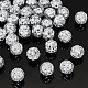 プラスチックのラインストーンビーズ  ラウンド  ホワイト  12x10.5mm  穴：1.8mm  30個/箱&nbsp;KY-PH0001-96-7