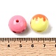 ベーキングペイント不透明アクリルビーズ  ラウンド  エナメル  ミックスカラー  16x15.5mm  穴：2mm&nbsp;OACR-A044-01-3