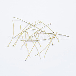 真鍮のボールヘッドピン  長持ちメッキ  ニッケルフリー  18KGP本金メッキ  45x0.6mm  22ゲージ  ヘッド：1.8mm  160個/袋